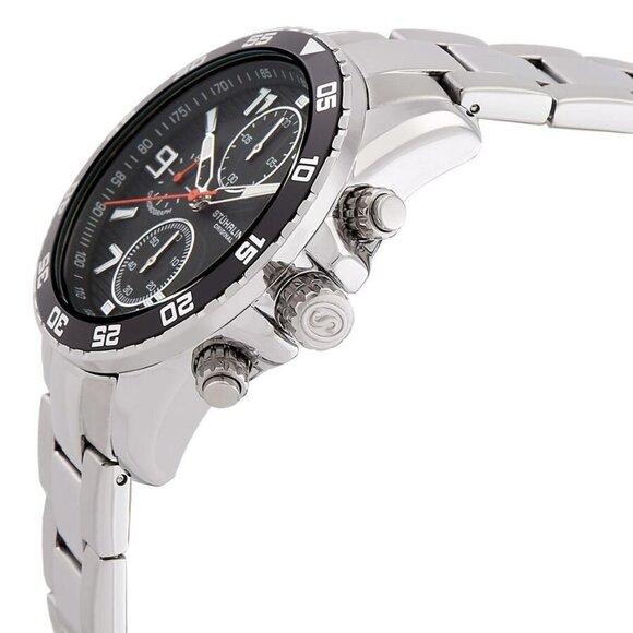 NWT Authentic Stuhrling Original Monaco Black Dial Men's Watch - Picture 2 of 3